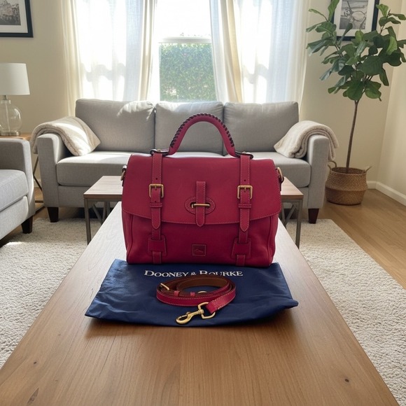 Dooney & Bourke Handbags - Dooney & Bourke Florentine Satchel Hot Pink Leather Crossbody